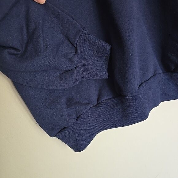 Vintage Cat Kitty Mouse Heart Womens Sweatshirt Grannycore Y2k 90s XL Navy Blue - Picture 6 of 8